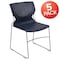Flash Furniture Navy Plastic Stack Chair, PK5 5-RUT-438-NY-GG - alternate 2